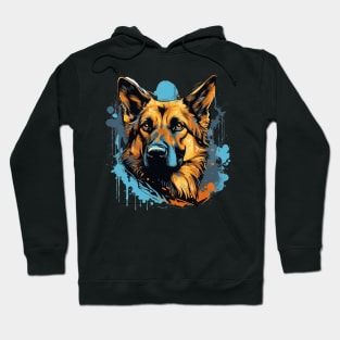 German Shepherd with a splash of color Hoodie